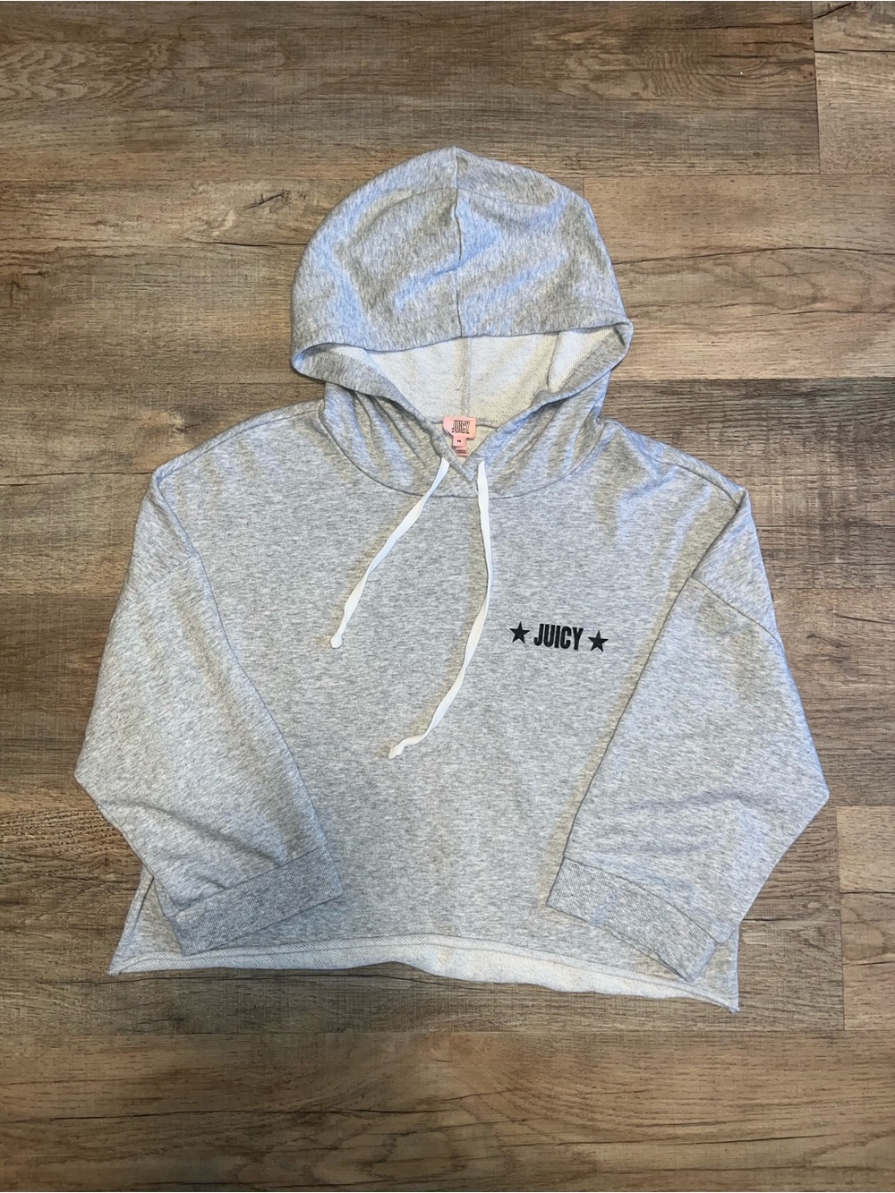 Juicy Couture Gray Cropped Hoodie Sweatshirt